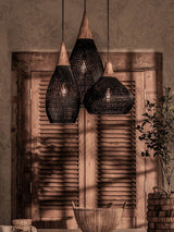 Handwoven Javanese Braided Rattan Pendant Light Coastal Style Wicker Hanging Lamp
