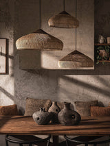 Handwoven Javanese Braided Rattan Pendant Light Coastal Style Wicker Hanging Lamp