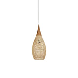 Handwoven Javanese Braided Rattan Pendant Light Coastal Style Wicker Hanging Lamp