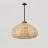 Handwoven Javanese Braided Rattan Pendant Light Coastal Style Wicker Hanging Lamp