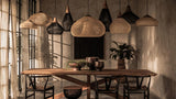 Handwoven Javanese Braided Rattan Pendant Light Coastal Style Wicker Hanging Lamp