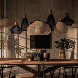 Handwoven Javanese Braided Rattan Pendant Light Coastal Style Wicker Hanging Lamp