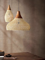 Handwoven Javanese Braided Rattan Pendant Light Coastal Style Wicker Hanging Lamp