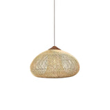 Handwoven Javanese Braided Rattan Pendant Light Coastal Style Wicker Hanging Lamp