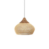 Handwoven Javanese Braided Rattan Pendant Light Coastal Style Wicker Hanging Lamp