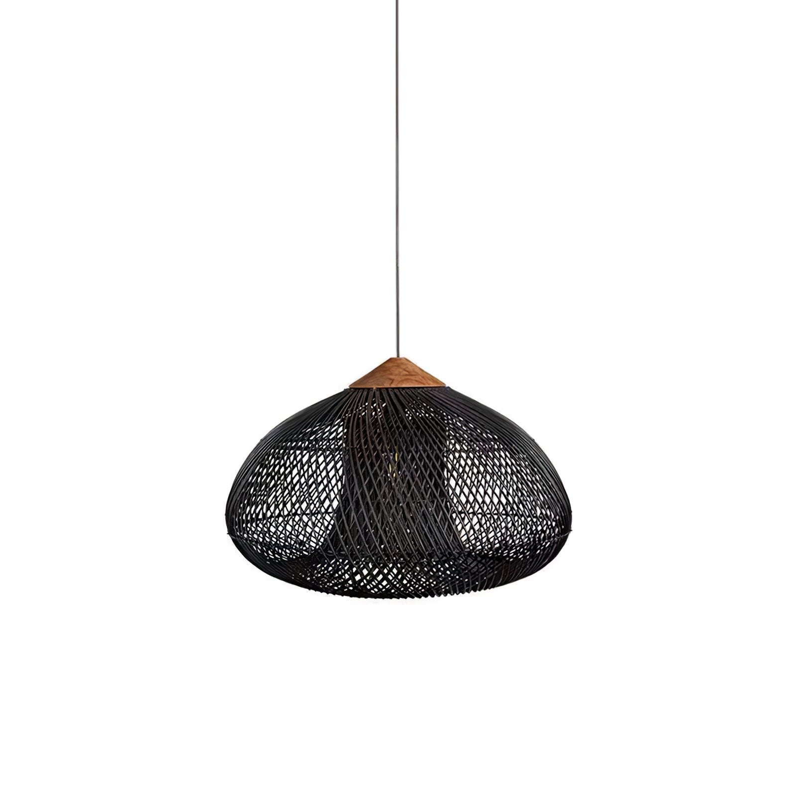 Handwoven Javanese Braided Rattan Pendant Light Coastal Style Wicker Hanging Lamp