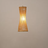 Handwoven Natural Bamboo Cage Pendant Lamp Rustic Boho Hanging Ceiling Light Fixture