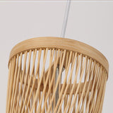 Handwoven Natural Bamboo Cage Pendant Lamp Rustic Boho Hanging Ceiling Light Fixture