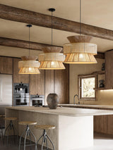 Handwoven Rattan and Bamboo Pendant Light for Coastal Bohemian Home Decor
