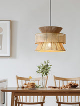 Handwoven Rattan and Bamboo Pendant Light for Coastal Bohemian Home Decor
