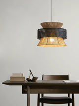 Handwoven Rattan and Bamboo Pendant Light for Coastal Bohemian Home Decor