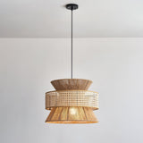 Handwoven Rattan and Bamboo Pendant Light for Coastal Bohemian Home Decor