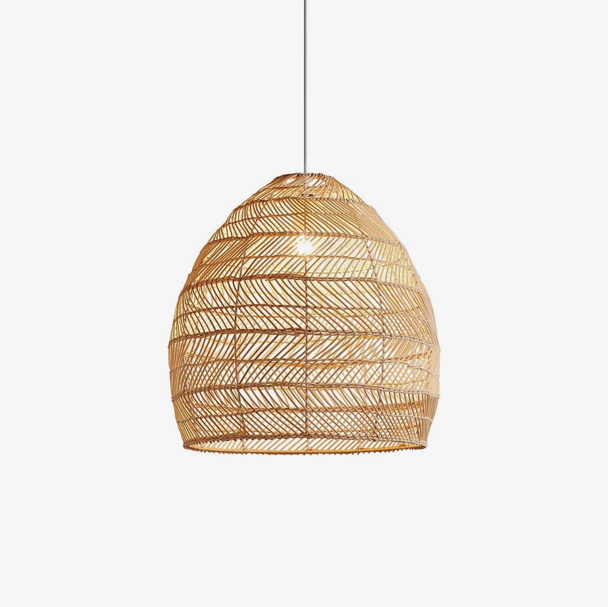 Handwoven Rattan Pendant Light Organic Wicker Hanging Lamp for Modern Living Spaces
