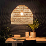 Handwoven Rattan Pendant Light Organic Wicker Hanging Lamp for Modern Living Spaces