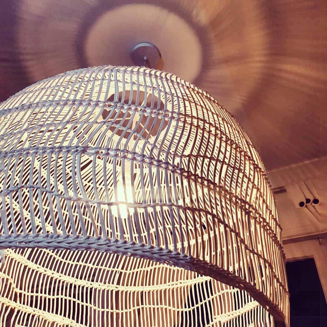Handwoven Rattan Pendant Light Organic Wicker Hanging Lamp for Modern Living Spaces