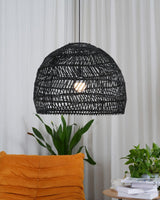 Handwoven Rattan Pendant Light Organic Wicker Hanging Lamp for Modern Living Spaces