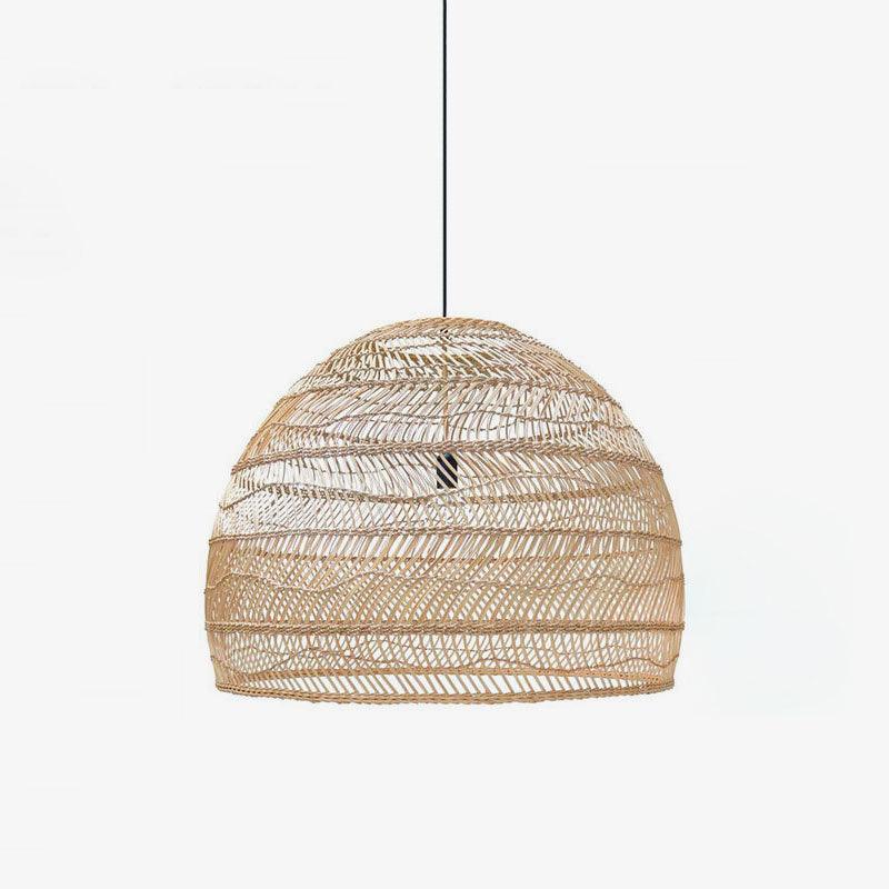 Handwoven Rattan Pendant Light Organic Wicker Hanging Lamp for Modern Living Spaces