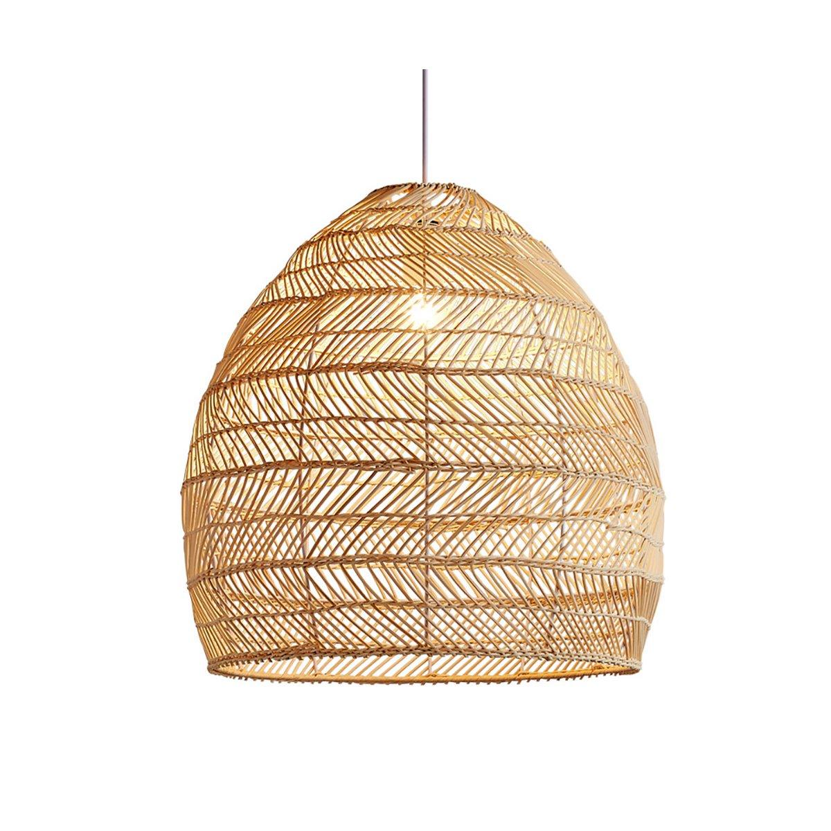 Handwoven Rattan Pendant Light Organic Wicker Hanging Lamp for Modern Living Spaces