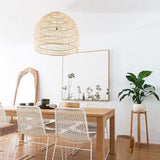 Handwoven Rattan Pendant Light Organic Wicker Hanging Lamp for Modern Living Spaces