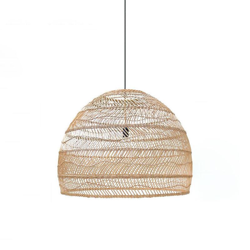 Handwoven Rattan Pendant Light Organic Wicker Hanging Lamp for Modern Living Spaces