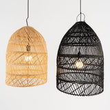 Handwoven Rattan Pendant Light Organic Wicker Hanging Lamp for Modern Living Spaces