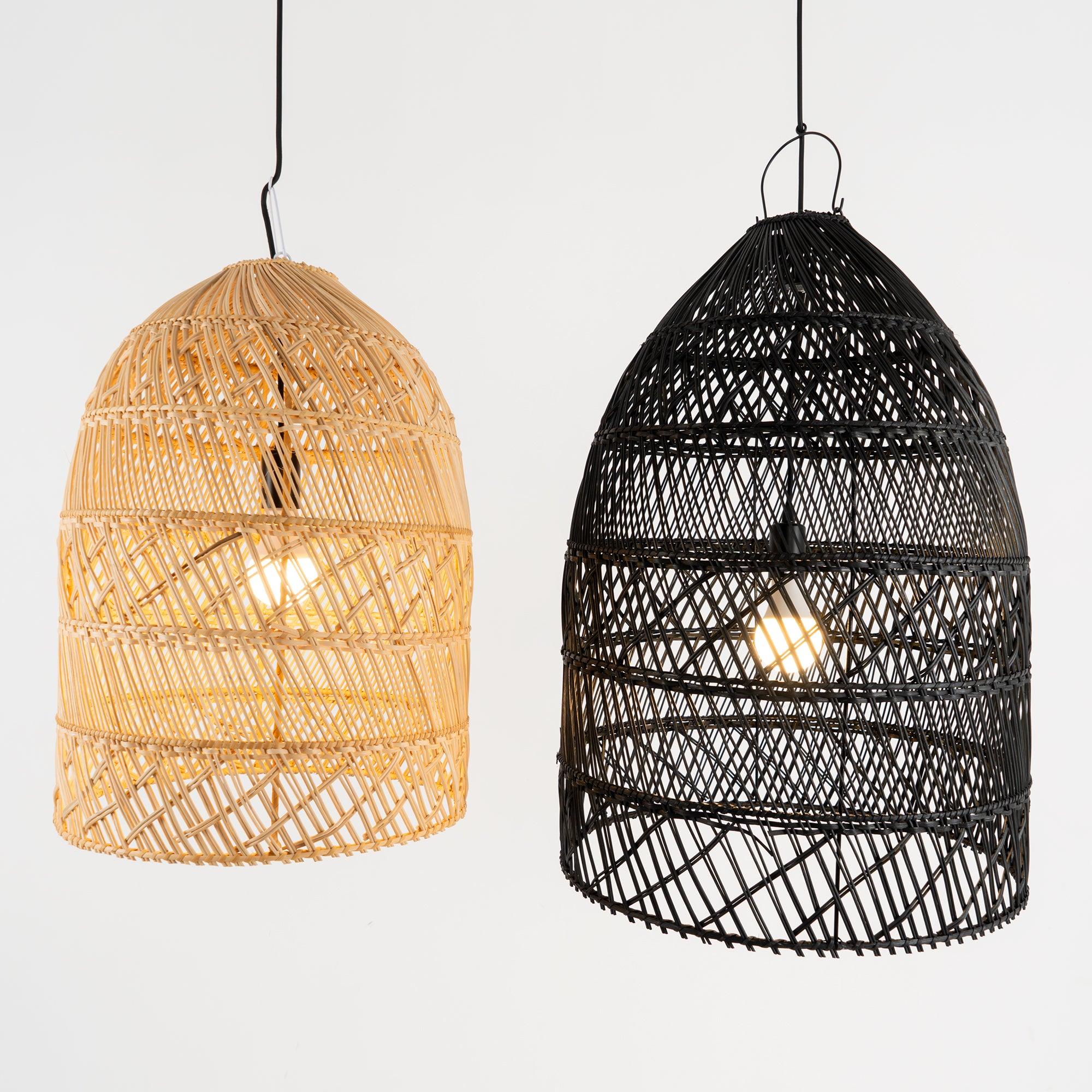 Handwoven Rattan Pendant Light Organic Wicker Hanging Lamp for Modern Living Spaces