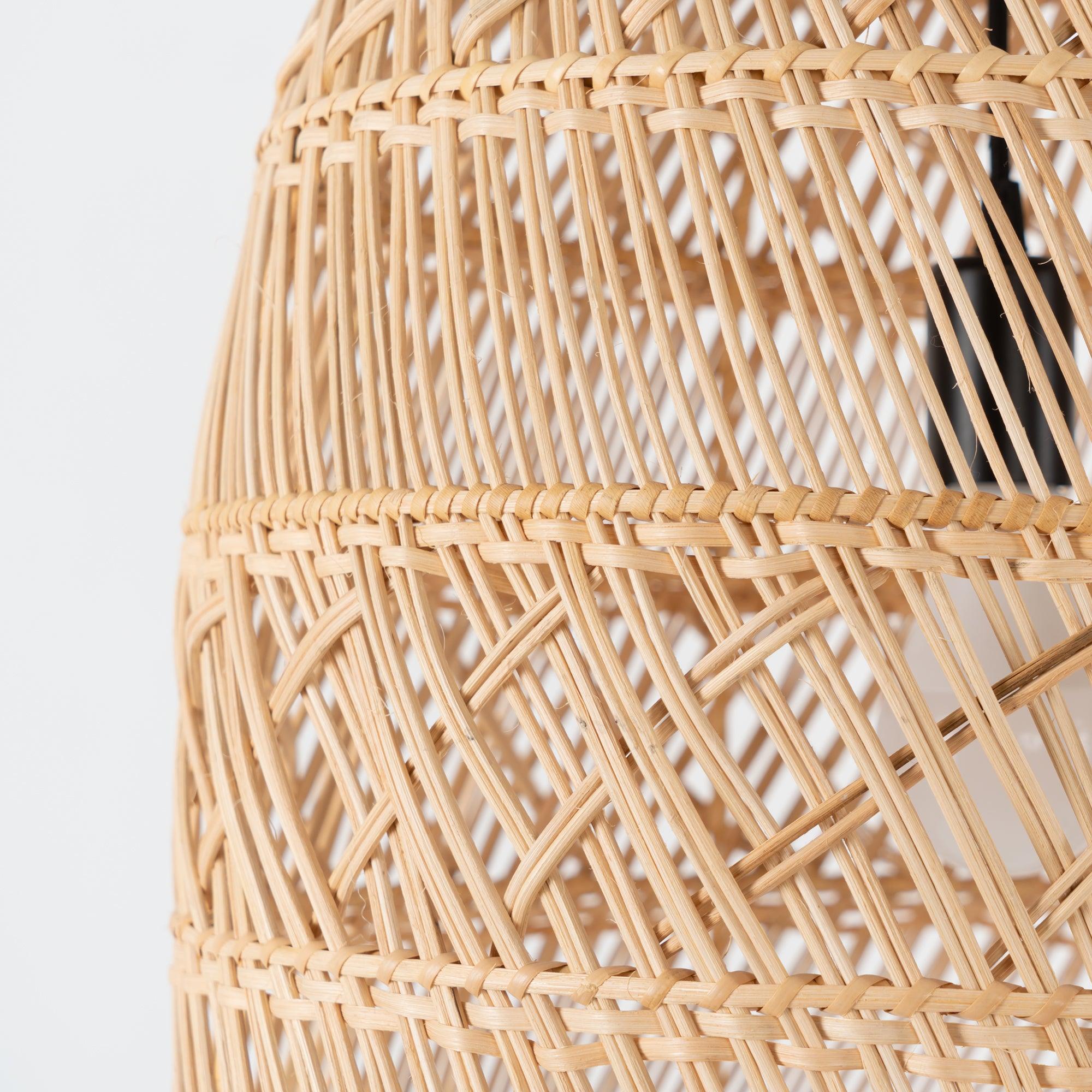 Handwoven Rattan Pendant Light Organic Wicker Hanging Lamp for Modern Living Spaces