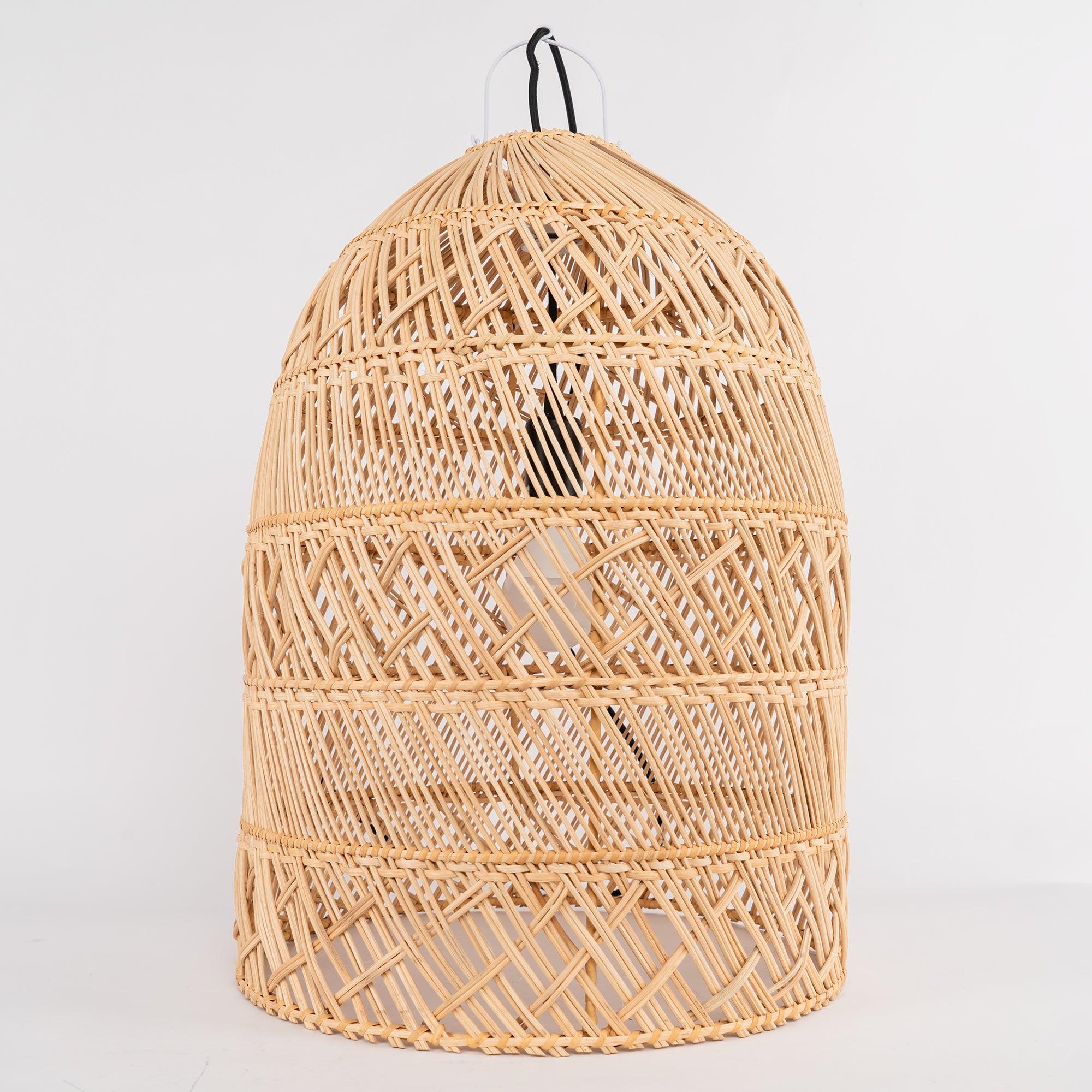 Handwoven Rattan Pendant Light Organic Wicker Hanging Lamp for Modern Living Spaces