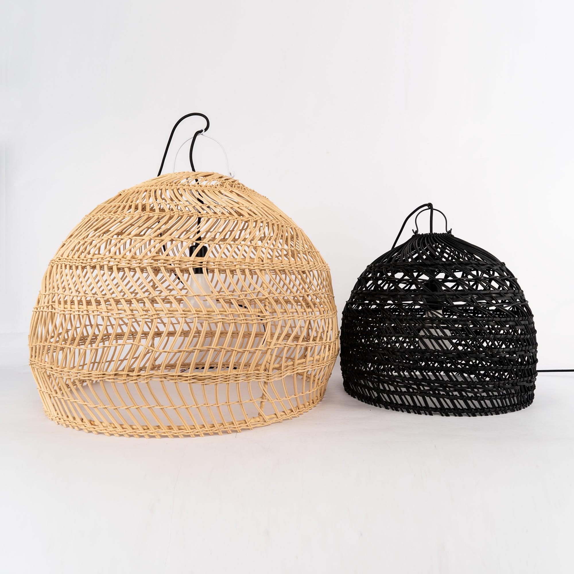Handwoven Rattan Pendant Light Organic Wicker Hanging Lamp for Modern Living Spaces