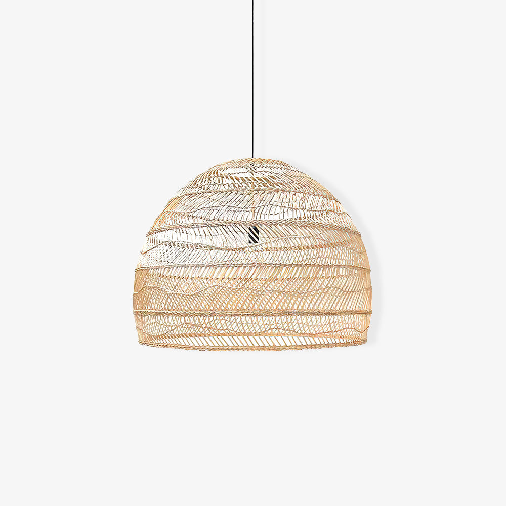 Handwoven Rattan Pendant Light Organic Wicker Hanging Lamp for Modern Living Spaces