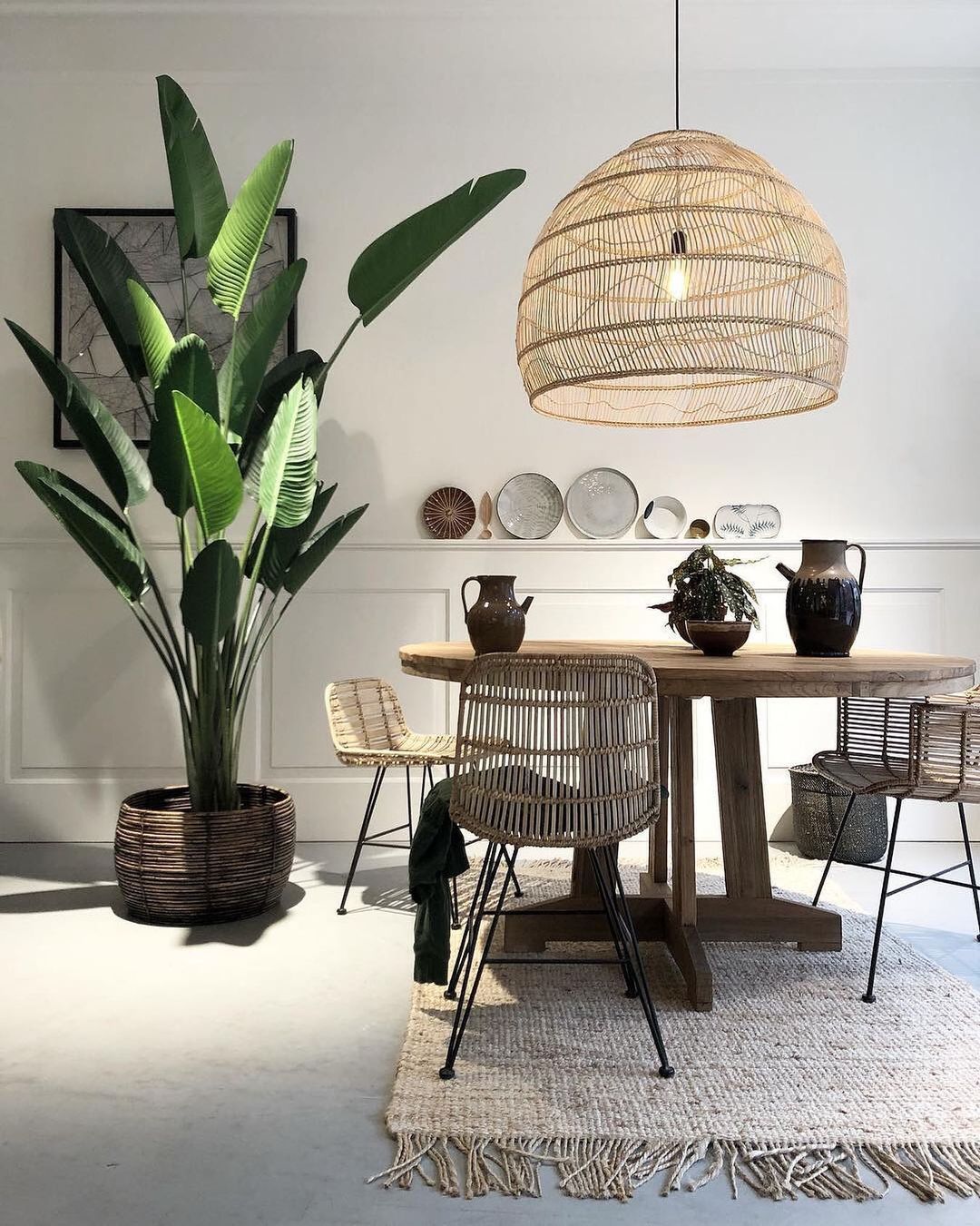 Handwoven Rattan Pendant Light Organic Wicker Hanging Lamp for Modern Living Spaces