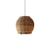 Handwoven Rattan Pendant Light Rustic Conical Wicker Hanging Lamp for Interior