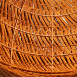 Handwoven Rattan Pendant Light Rustic Conical Wicker Hanging Lamp for Interior