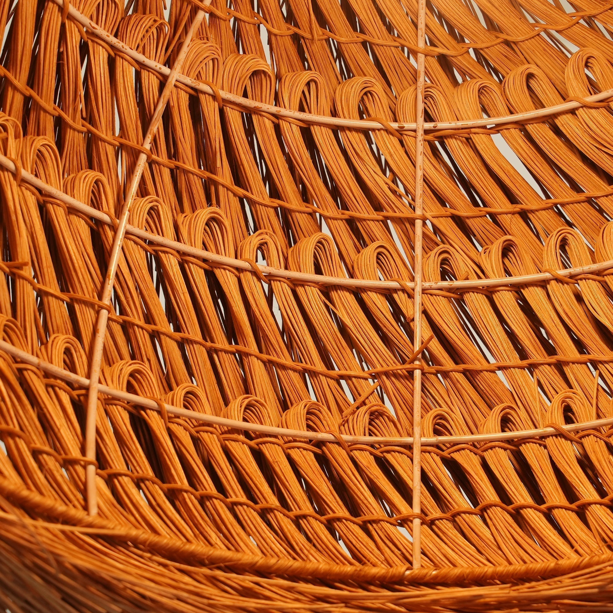 Handwoven Rattan Pendant Light Rustic Conical Wicker Hanging Lamp for Interior