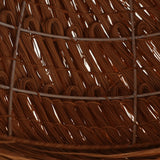 Handwoven Rattan Pendant Light Rustic Conical Wicker Hanging Lamp for Interior