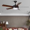 Vintage Wooden Ceiling Fan with Dimmable LED Lighting and Quiet 3 Speed Copper Motor