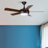 Vintage Wooden Ceiling Fan with Dimmable LED Lighting and Quiet 3 Speed Copper Motor