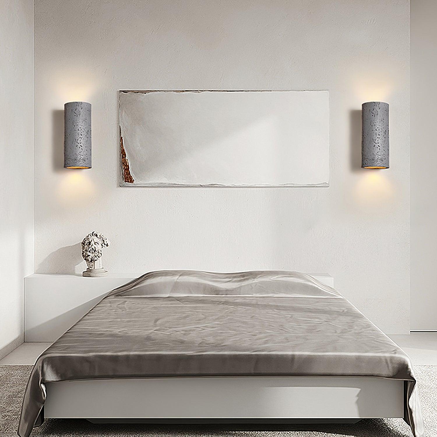 Hans Modern Textured Composite Wall Sconce Pair for Bedroom and Vanity Indoor Lighting