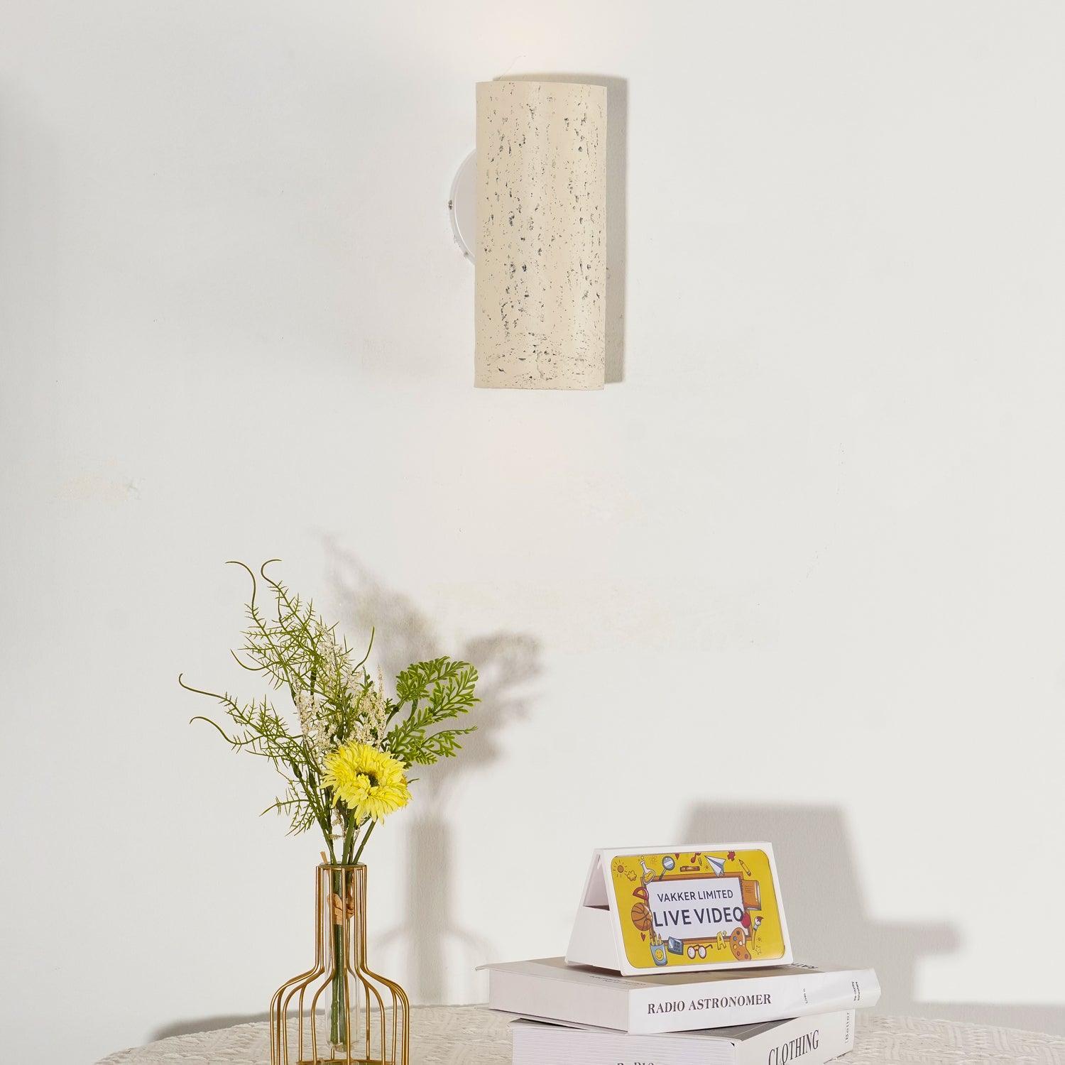 Hans Modern Textured Composite Wall Sconce Pair for Bedroom and Vanity Indoor Lighting