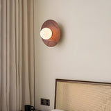 Harmonia Mid Century Modern Wood Wall Sconce with Frosted Glass Globe Shade
