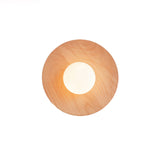 Harmonia Mid Century Modern Wood Wall Sconce with Frosted Glass Globe Shade