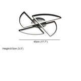 Modern Geometric 4 Semi Circle LED Ceiling Light Flush Mount for Living Room and Bedroom