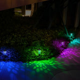 Hexagonal LED Solar Landscape Path Lights Waterproof RGB and Warm White Garden Lawn Lamp