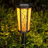 Hexagonal LED Solar Landscape Path Lights Waterproof RGB and Warm White Garden Lawn Lamp