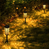 Hexagonal LED Solar Landscape Path Lights Waterproof RGB and Warm White Garden Lawn Lamp