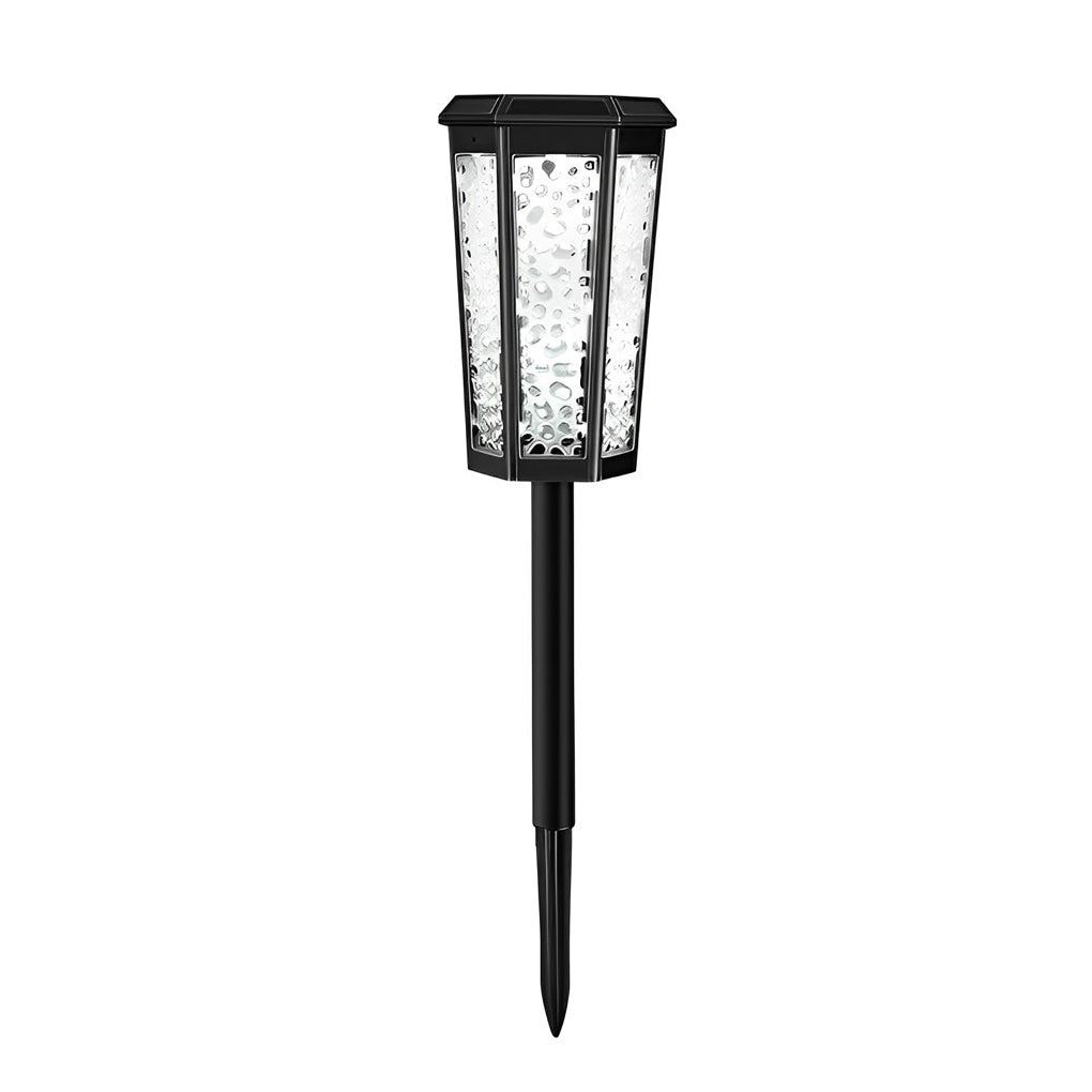 Hexagonal LED Solar Landscape Path Lights Waterproof RGB and Warm White Garden Lawn Lamp