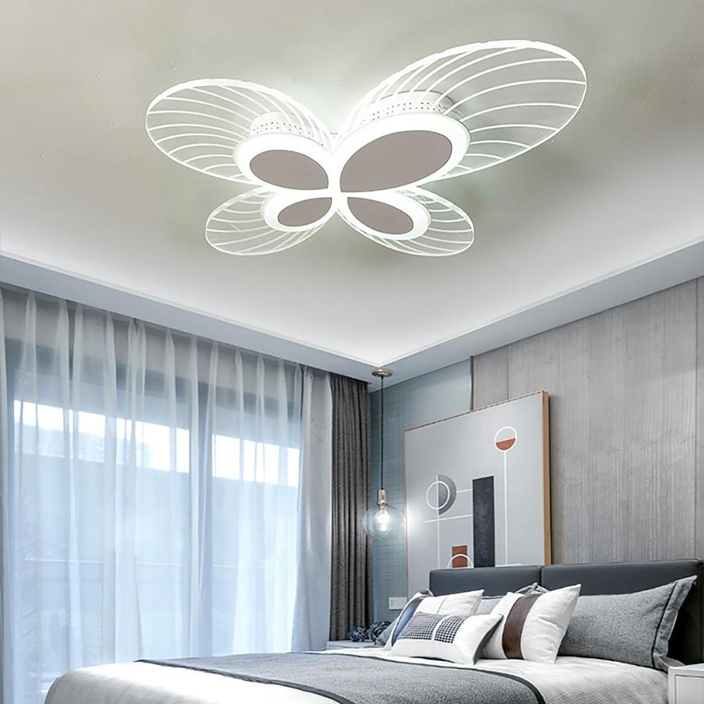 Butterfly Shaped Dimmable LED Flush Mount Ceiling Lamp Nordic Style Modern Lighting for Living Room