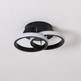 Modern 2 Ring LED Flush Mount Ceiling Light Metal Geometric Fixture for Hallway and Bedroom