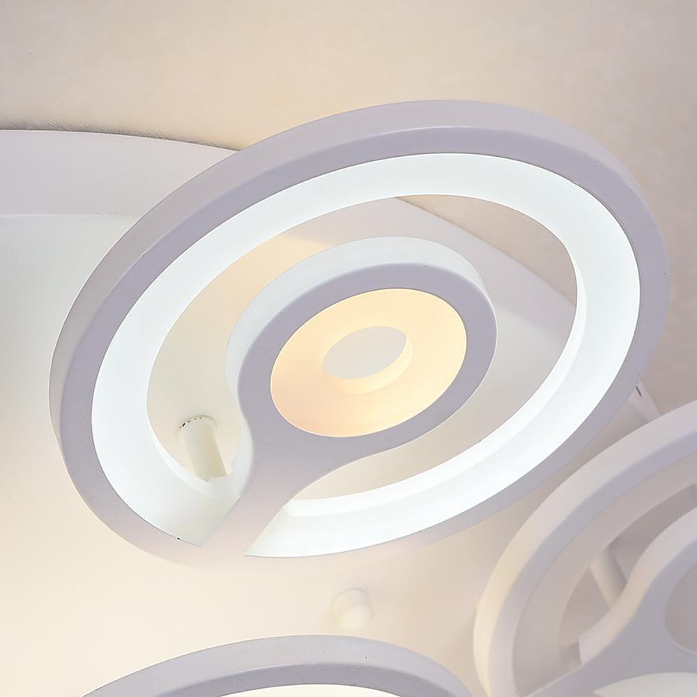 Modern Geometric Flower Shape LED Flush Mount Ceiling Light in White Finish