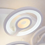 Modern Geometric Flower Shape LED Flush Mount Ceiling Light in White Finish